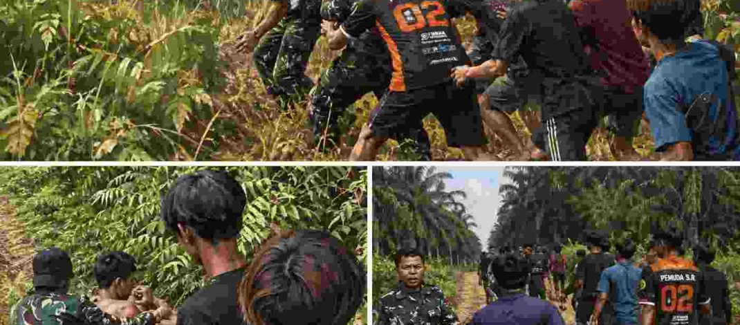 Ilustrasi bentrokan warga SAD dan personel TNI di area perkebunan PT SAL terkait persoalan TBS
