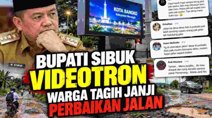 Warga Merangin tagih janji perbaikan jalan di tengah pembangunan videotron Taman Kota Bangko