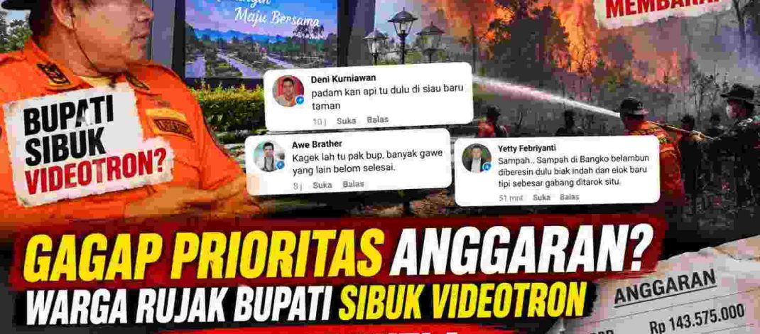 Bupati Merangin M Syukur bersama tim saat kunjungan ke Muara Siau di tengah penanganan karhutla