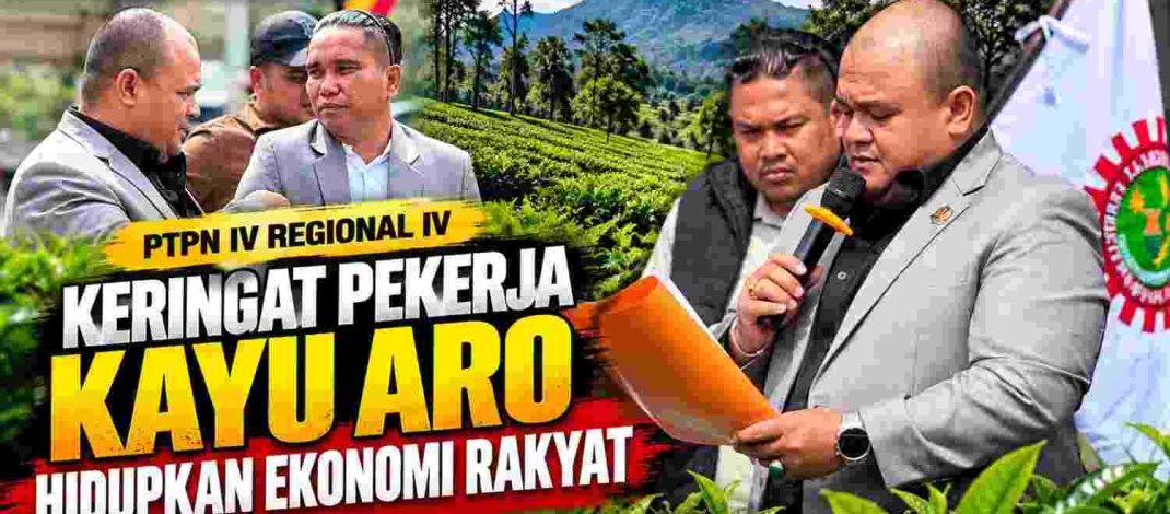 Arief Kurniawan SP-BUN PTPN IV Regional IV saat menyampaikan pernyataan tentang pekerja Kebun Kayu Aro