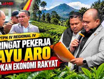 Arief Kurniawan SP-BUN PTPN IV Regional IV saat menyampaikan pernyataan tentang pekerja Kebun Kayu Aro