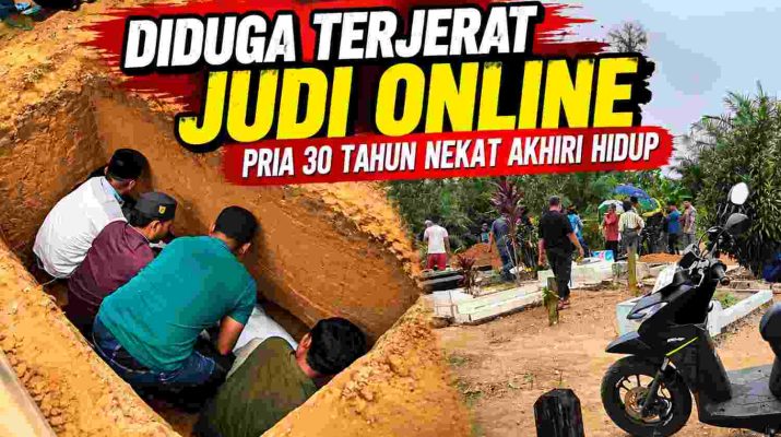 Suasana pemakaman pria di Bangko Barat yang diduga terjerat judi online